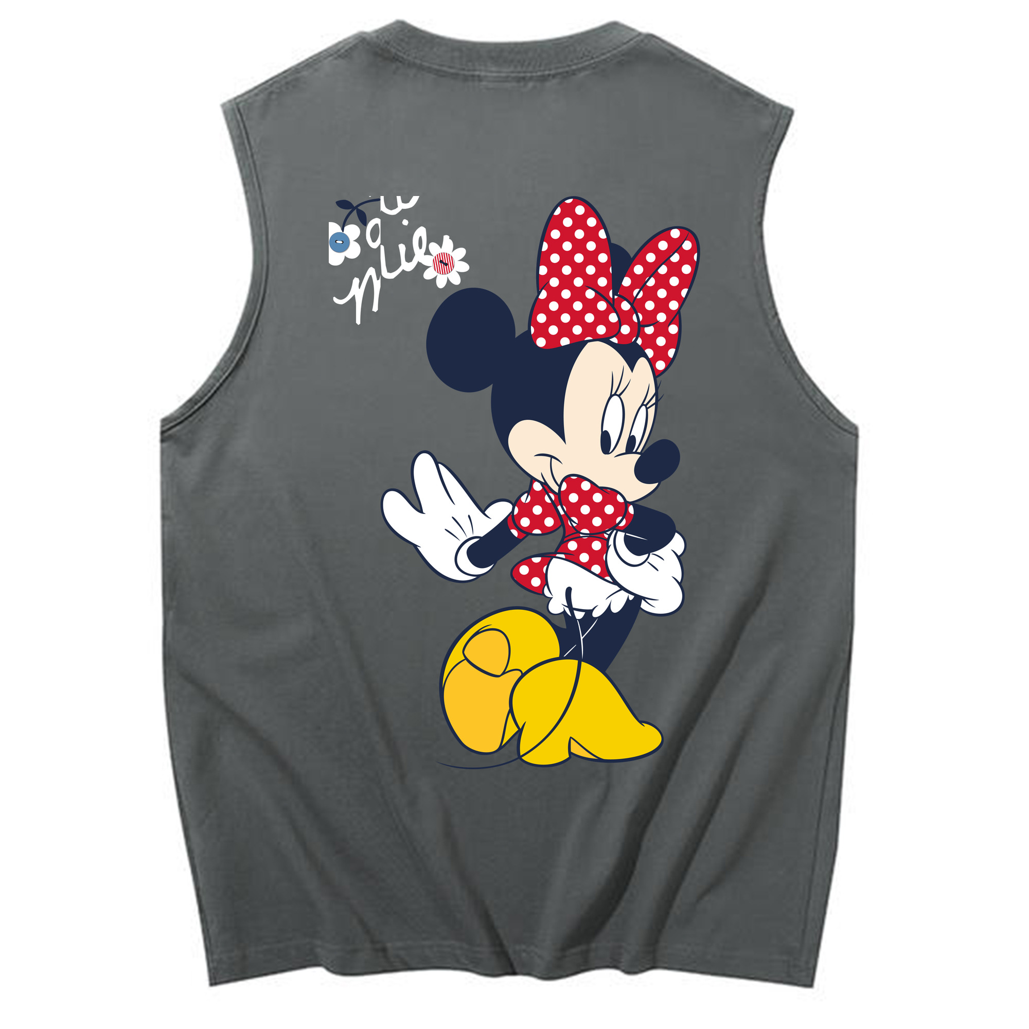 ミッキーマウス Mickey Mouse コットン100％タンクトップ（背面プリント）